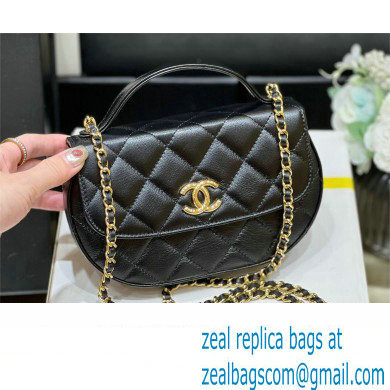 Chanel Shiny Aged Calfskin Clutch with Chain Bag AP3367 Black 2023(original quality)