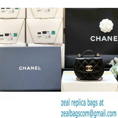 Chanel Shiny Aged Calfskin Clutch with Chain Bag AP3378 Black 2023(original quality)