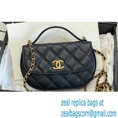 Chanel Shiny Aged Calfskin Phone Holder with Chain Bag AP3367 Black 2023