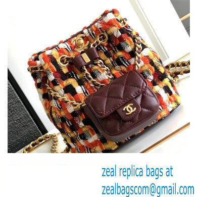 Chanel Small Backpack in Wool Tweed, Lambskin AS3947 2023