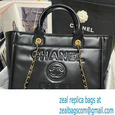 Chanel Small Deauville Bag in Calfskin black AS3257 2023