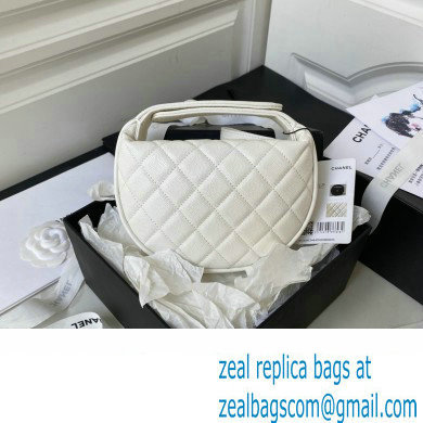 Chanel hoop loop bag in grained leather WHITE AP3467 2023