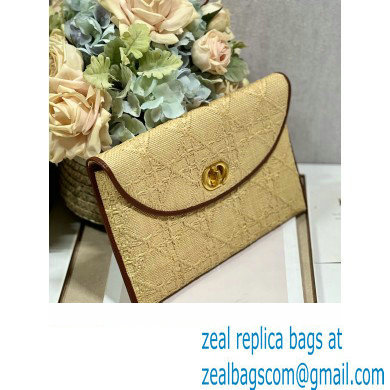 Dior 30 Montaigne Avenue Pouch with Flap bag in Natural Cannage Raffia