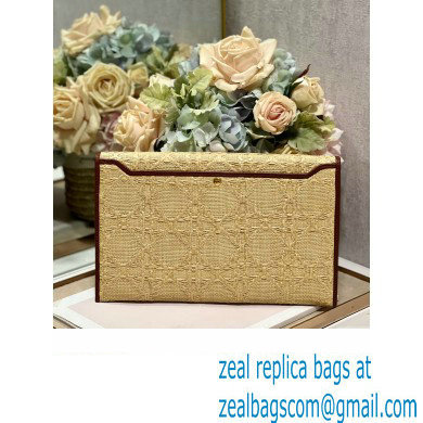 Dior 30 Montaigne Avenue Pouch with Flap bag in Natural Cannage Raffia