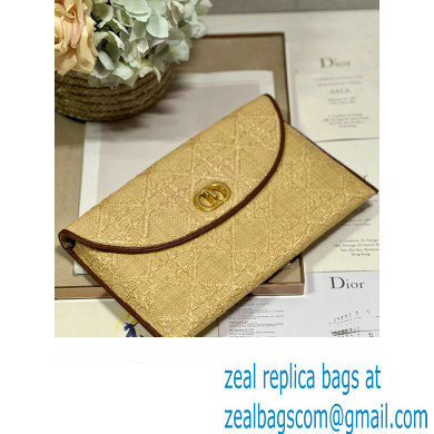 Dior 30 Montaigne Avenue Pouch with Flap bag in Natural Cannage Raffia