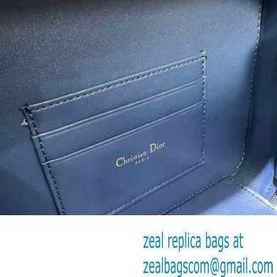 Dior Caro Box Bag in Quilted Macrocannage Calfskin Blue