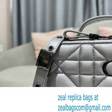 Dior Caro Box Bag in Quilted Macrocannage Calfskin Gray