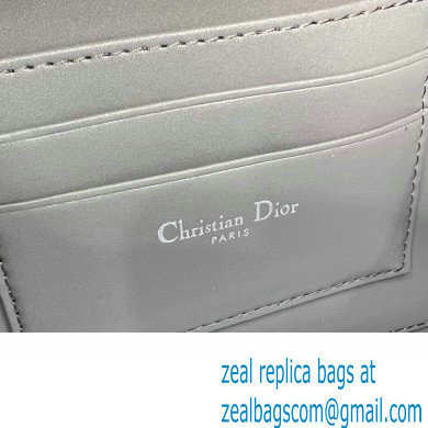 Dior Caro Box Bag in Quilted Macrocannage Calfskin Gray - Click Image to Close