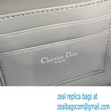 Dior Caro Box Bag in Quilted Macrocannage Calfskin Gray