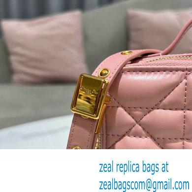 Dior Caro Box Bag in Quilted Macrocannage Calfskin Pink