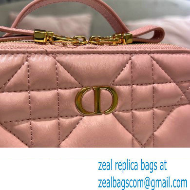 Dior Caro Box Bag in Quilted Macrocannage Calfskin Pink
