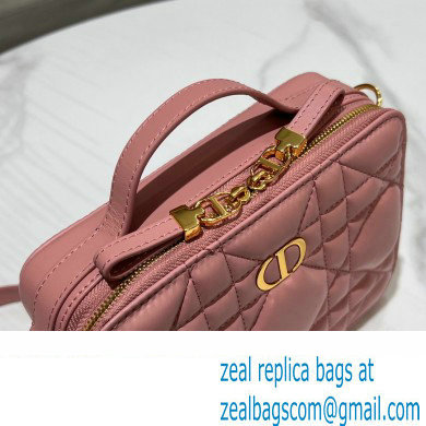 Dior Caro Box Bag in Quilted Macrocannage Calfskin Pink