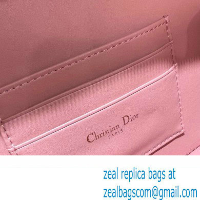 Dior Caro Box Bag in Quilted Macrocannage Calfskin Pink