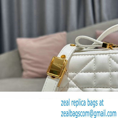 Dior Caro Box Bag in Quilted Macrocannage Calfskin White