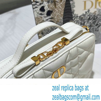 Dior Caro Box Bag in Quilted Macrocannage Calfskin White - Click Image to Close