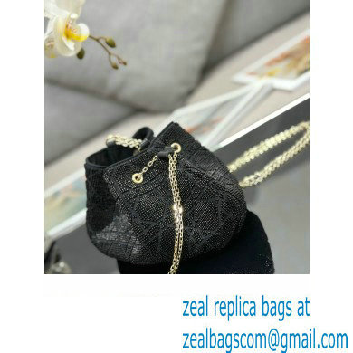 Dior Dream Bucket bag in Cannage Cotton with Bead Embroidery Black 2023