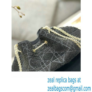 Dior Dream Bucket bag in Cannage Cotton with Bead Embroidery Black 2023