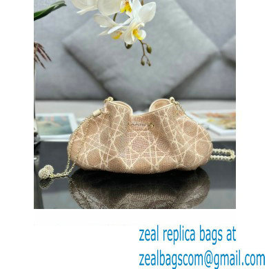 Dior Dream Bucket bag in Cannage Cotton with Bead Embroidery beige 2023 - Click Image to Close