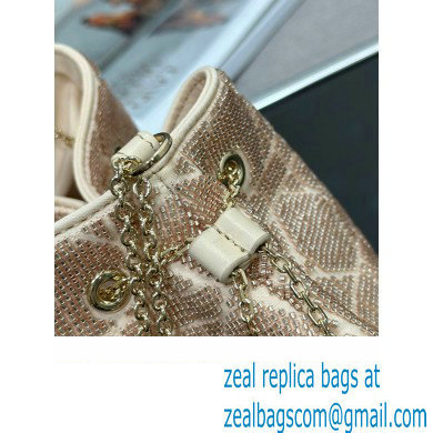 Dior Dream Bucket bag in Cannage Cotton with Bead Embroidery beige 2023 - Click Image to Close