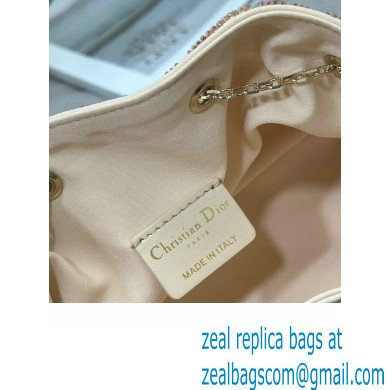 Dior Dream Bucket bag in Cannage Cotton with Bead Embroidery beige 2023 - Click Image to Close