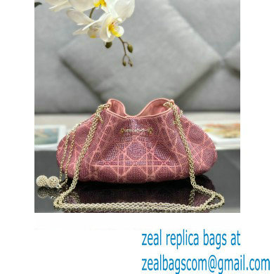 Dior Dream Bucket bag in Cannage Cotton with Bead Embroidery pink 2023