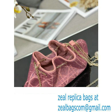 Dior Dream Bucket bag in Cannage Cotton with Bead Embroidery pink 2023