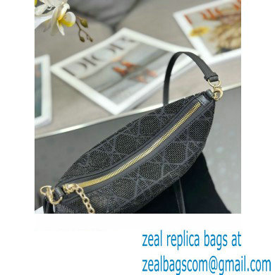 Dior Dream bag in black Cannage Cotton with Bead Embroidery 2023 - Click Image to Close