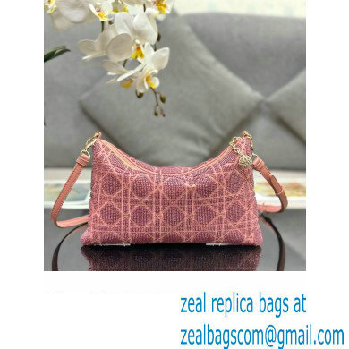 Dior Dream bag in pink Cannage Cotton with Bead Embroidery 2023 - Click Image to Close