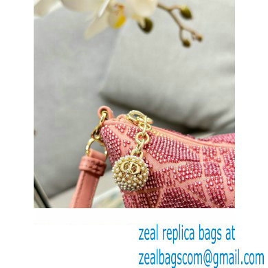 Dior Dream bag in pink Cannage Cotton with Bead Embroidery 2023