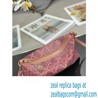 Dior Dream bag in pink Cannage Cotton with Bead Embroidery 2023