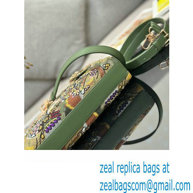 Dior Green Multicolor Lily and Bead Embroidery Medium Lady D-Joy Bag 2023 - Click Image to Close