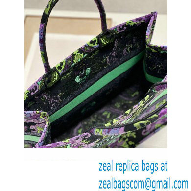 Dior Large Book Tote Bag in Multicolor Dior Indian Purple Embroidery 2023 - Click Image to Close
