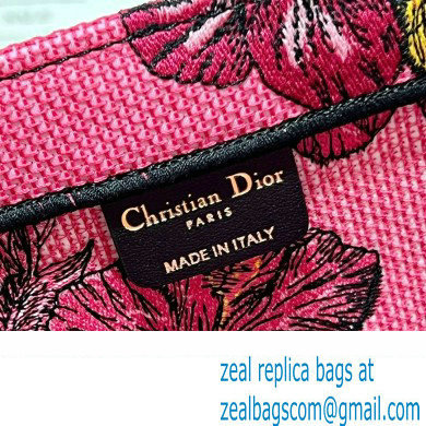 Dior Medium Book Tote Bag in Multicolor Toile de Jouy Voyage Embroidery Fuchsia