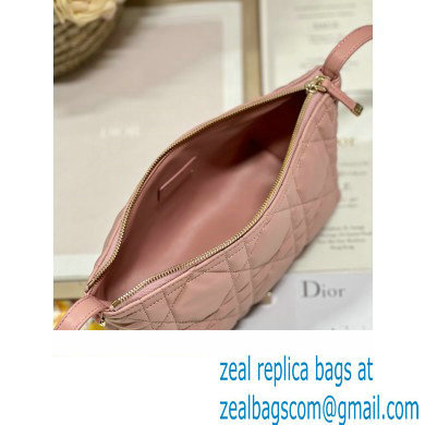 Dior Medium DiorTravel Nomad Pouch bag in Macrocannage Calfskin Pink