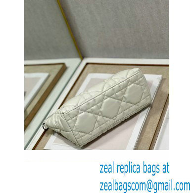 Dior Medium DiorTravel Nomad Pouch bag in Macrocannage Calfskin White/silver