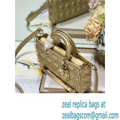 Dior Medium Lady D-Joy Bag in Iridescent and Cannage Lambskin Gold