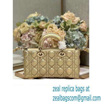 Dior Medium Lady D-Joy Bag in Iridescent and Cannage Lambskin Gold