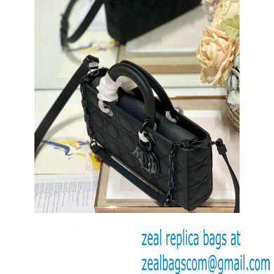 Dior Medium Lady D-Joy Bag in Ultramatte Black Cannage Calfskin