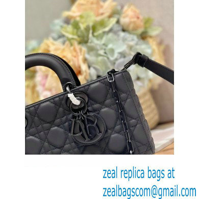 Dior Medium Lady D-Joy Bag in Ultramatte Black Cannage Calfskin