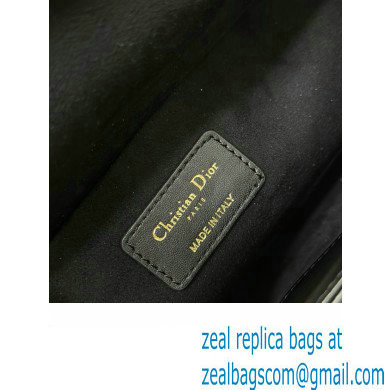 Dior Medium Lady D-Joy Bag in black Quilted-Effect Lambskin with Ornamental Motif 2023