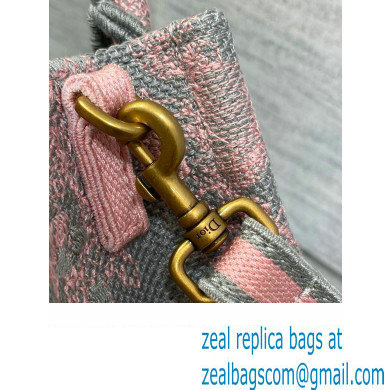 Dior Mini Dioriviera Book Tote Phone Bag in Gray and Pink Toile de Jouy Reverse Embroidery - Click Image to Close