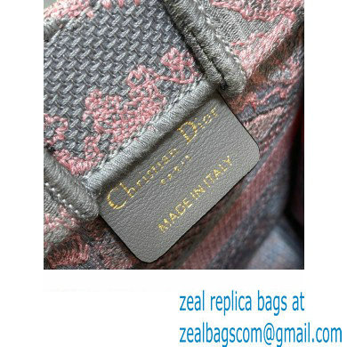 Dior Mini Dioriviera Book Tote Phone Bag in Gray and Pink Toile de Jouy Reverse Embroidery