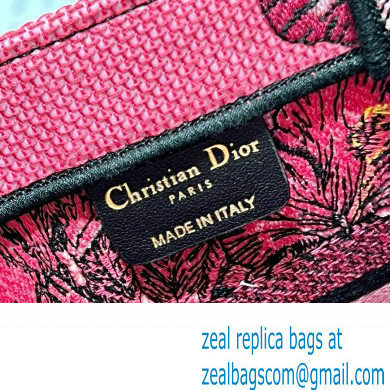 Dior Small Book Tote Bag in Multicolor Toile de Jouy Voyage Embroidery Fuchsia - Click Image to Close