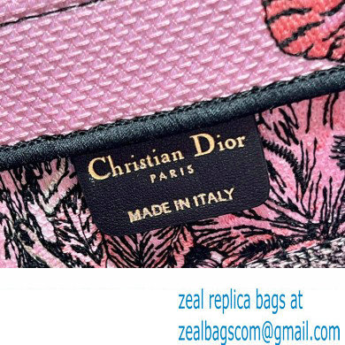 Dior Small Book Tote Bag in Multicolor Toile de Jouy Voyage Embroidery Pink