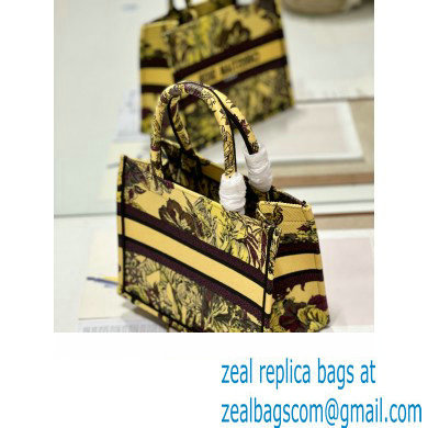 Dior Small Book Tote Bag in Multicolor Toile de Jouy Voyage Embroidery Yellow - Click Image to Close