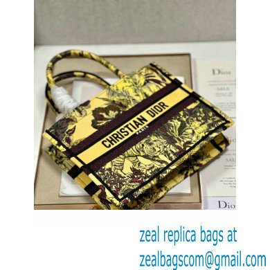 Dior Small Book Tote Bag in Multicolor Toile de Jouy Voyage Embroidery Yellow - Click Image to Close