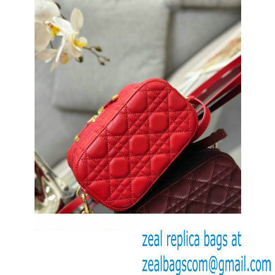 Dior Small Diortravel Vanity Case Bag in Cannage Lambskin red 2023