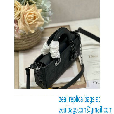 Dior Small Lady D-Joy Bag in Ultramatte Black Cannage Calfskin