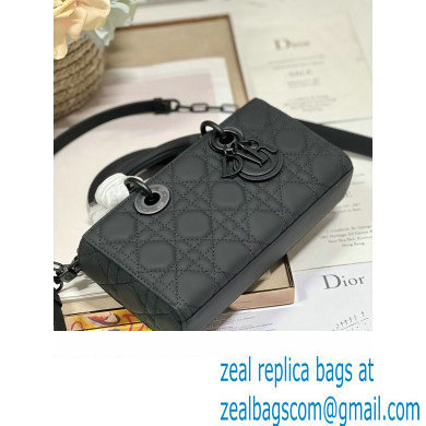Dior Small Lady D-Joy Bag in Ultramatte Black Cannage Calfskin