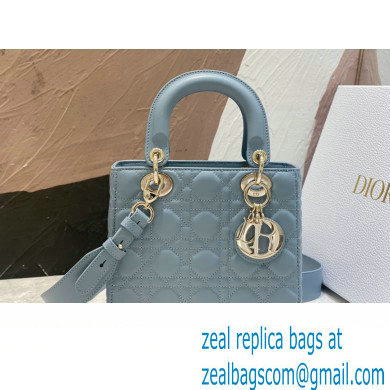 Dior Small Lady Dior My ABCDior Bag in Placid Blue Cannage Lambskin 2023 - Click Image to Close